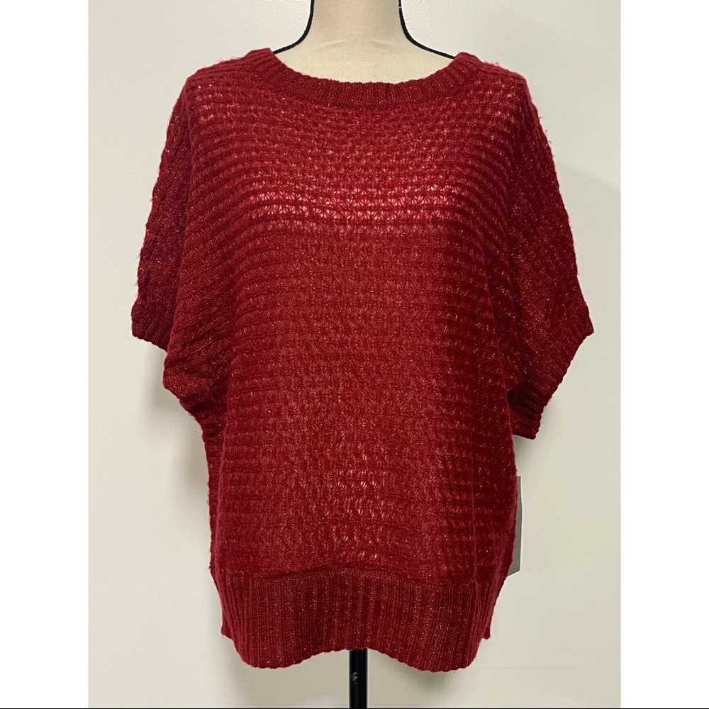 NWT NY Collection Red Sweater Size L